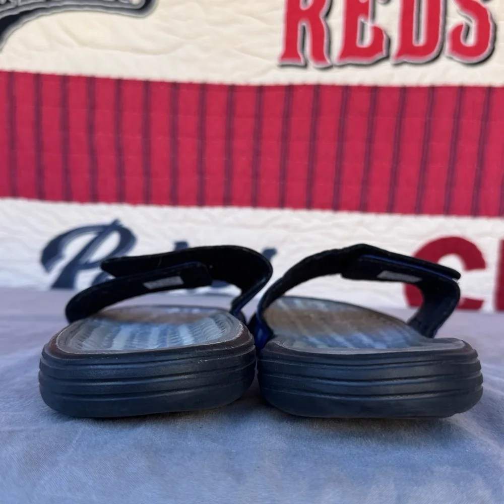 Size 13 - ULTRA RARE 2011 ADIDAS GEL‎ CUSHIONED BLUE SLIDES MEN'S 807075